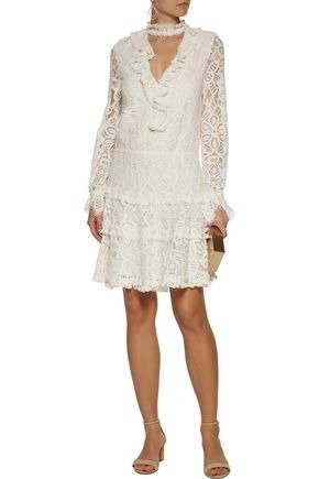 Catalina cutout ruffled corded lace mini dress