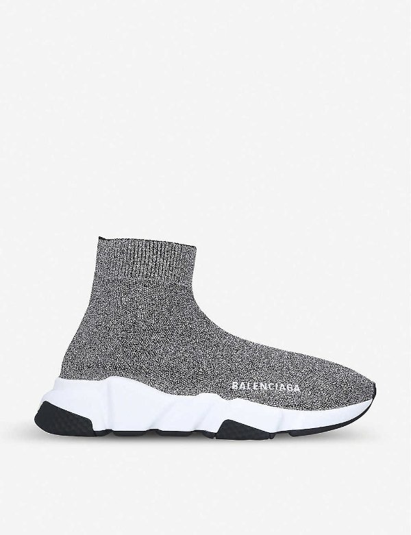 Speed knitted high-top trainers