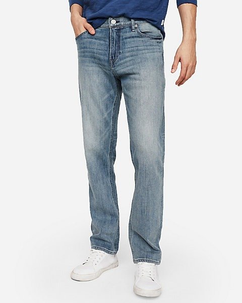 Classic Straight Light Wash Soft Cotton Stretch Jeans