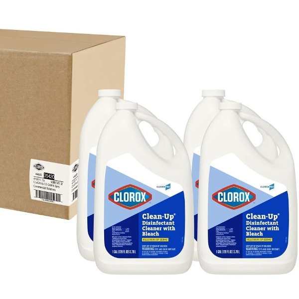 PRO Clean-Up All Purpose Cleaner with Bleach - Original, 128 Ounce Refill Bottle, 4 Bottles/Case