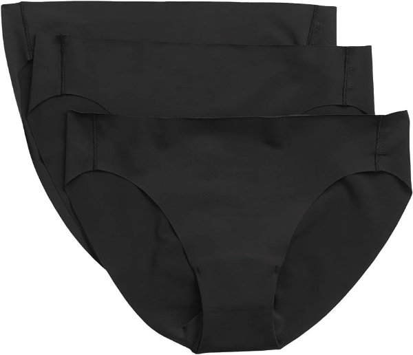 Women's 3-Pack No Show Bikini Underpants Underwear
