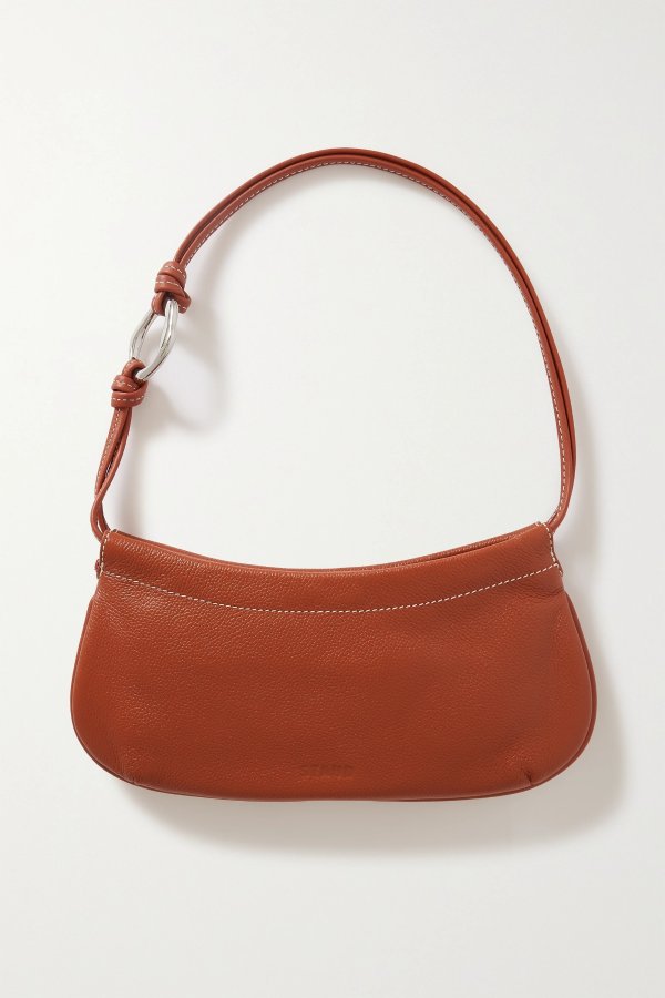 Tate textured-leather shoulder bag
