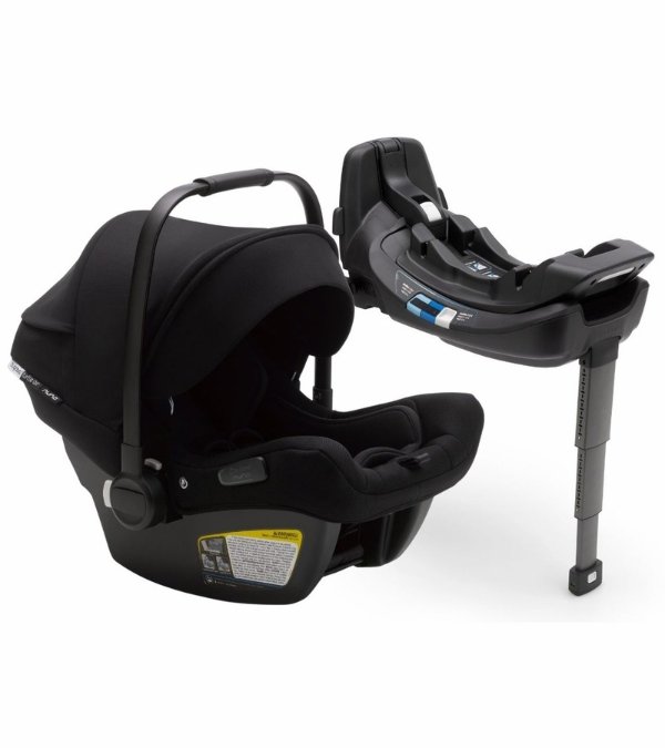 Turtle Air by Nuna Lightweight Infant Car Seat + RELX Base Load Leg - Black