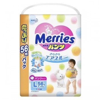 Merries Pants Diaper (L) 56pc Value Size