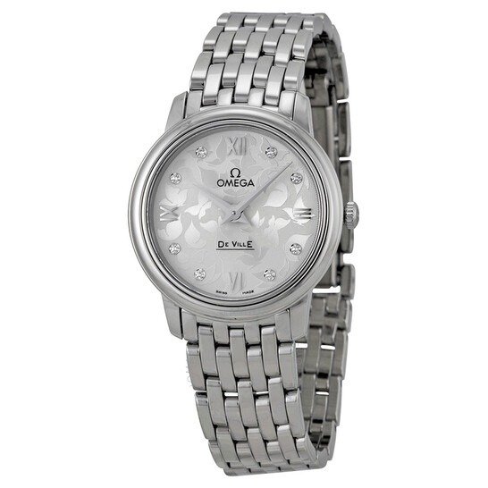 De Ville Prestige Silver Diamond Dial Ladies Watch 42410276052001