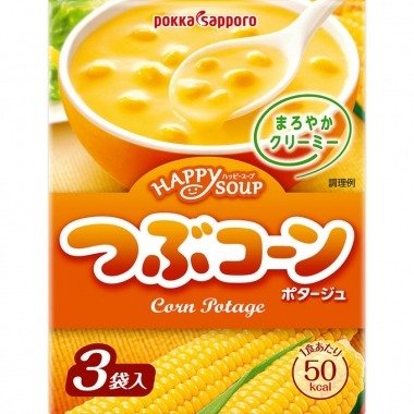 日本POKKA SAPPORO 玉米奶油浓汤速溶汤3袋入 低盐低卡