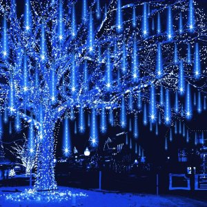 Weepong Meteor Shower Lights Outdoor Christmas Lights UL Certified Falling Rain Lights 12Inch 8Tube