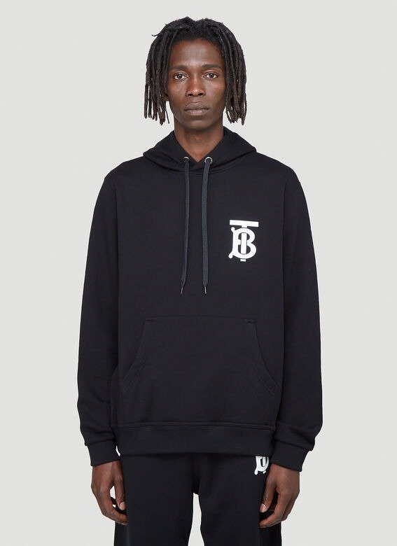 TB Monogram Hooded Sweatshirt in Black