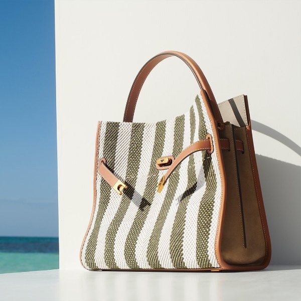 Lee Radziwill Stripe Leather Double Bag