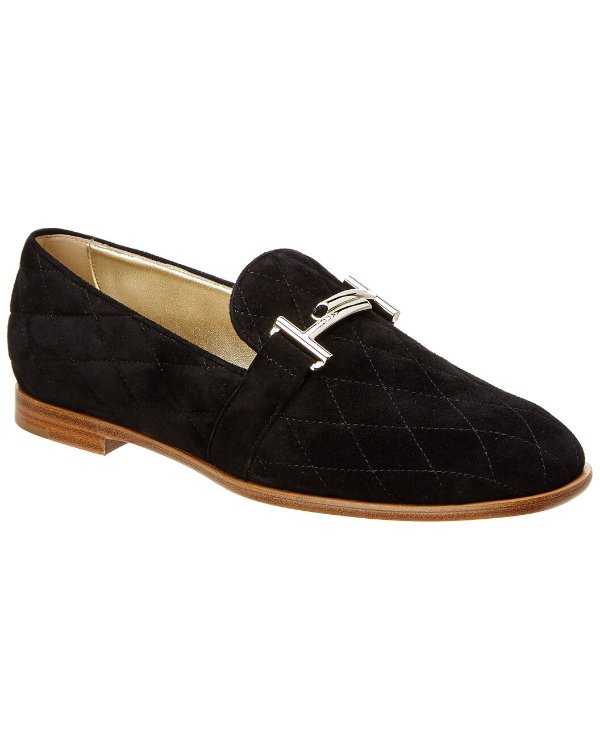 TOD’s Double T Matelasse Suede Moccasin