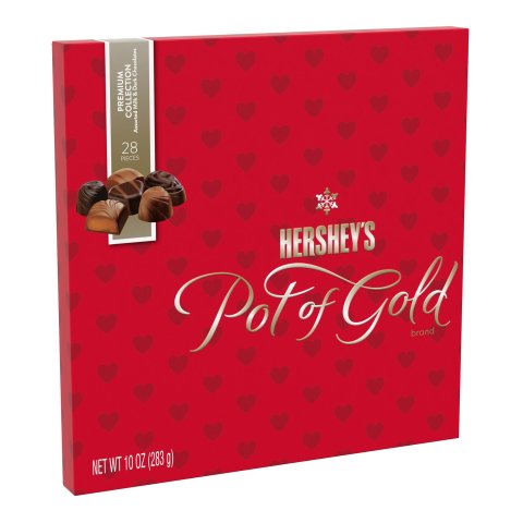 Hershey s, Pot Of Gold Premium Chocolate Collection Assorted Caramel Candies, & Milk and Dark Chocolates 10 Oz.
