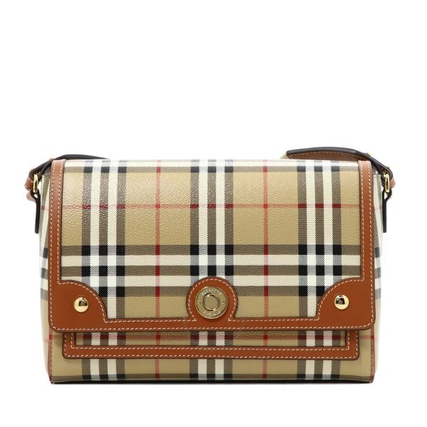 Briar Brown Check And Leather Note Bag