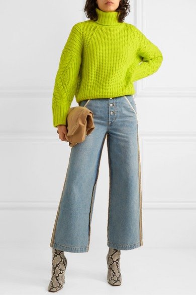 Alto neon cable-knit wool-blend sweater