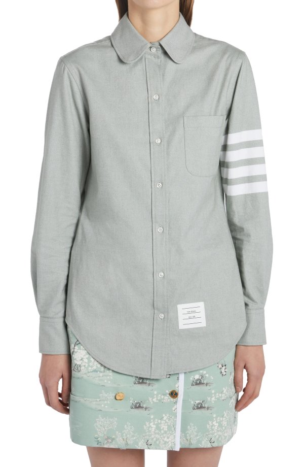 4-Bar Flannel Button-Up Shirt