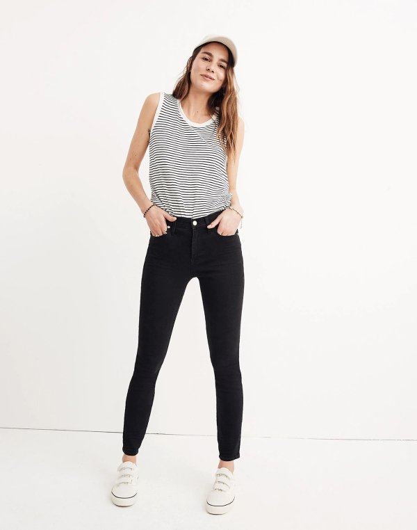 Taller 9" Mid-Rise Skinny Jeans in Lunar Wash