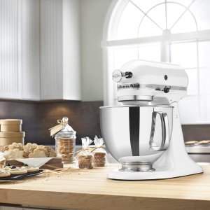 KitchenAid KSM150PSWH Artisan Series 5-Qt. Stand Mixer with Pouring Shield - White
