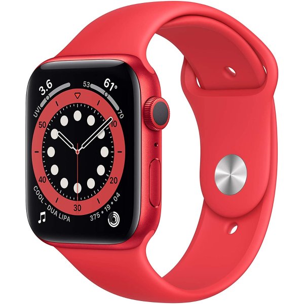 New Apple Watch Series 6 (GPS, 44mm) - (Product) RED - Aluminum Case with (Product) RED﻿ - Sport Band