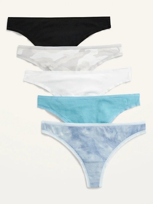 Jersey Thong Underwear 5-Pack for Women