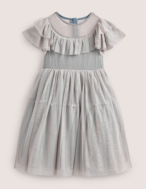 Frilly Tulle Dress - Statue Grey | Boden US