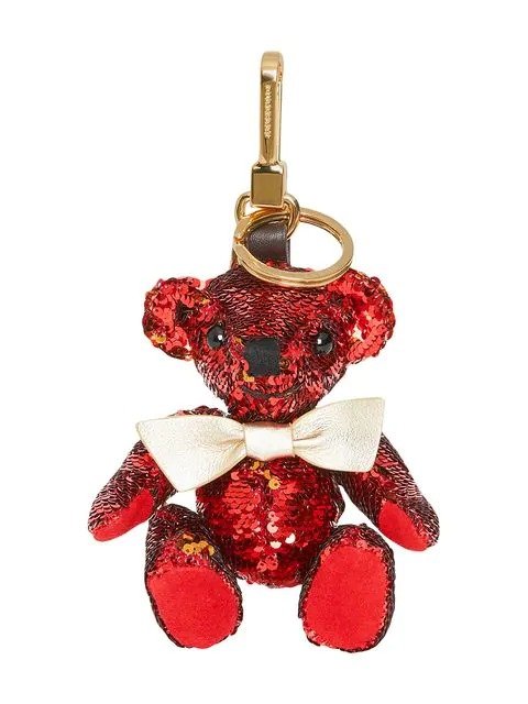 Thomas Bear Charm in Sequins and Leather