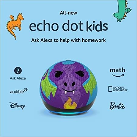 All-New Echo Dot (5th Gen, 2022 release) Kids | Designed for kids, with parental controls | Dragon