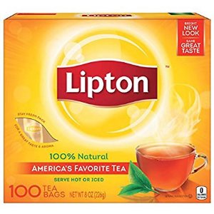 Lipton Black Tea Bags, 100% Natural Tea, 100 ct @ Amazon
