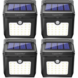 Luposwiten 28 LEDs Solar Lights Outdoor 4 Pack