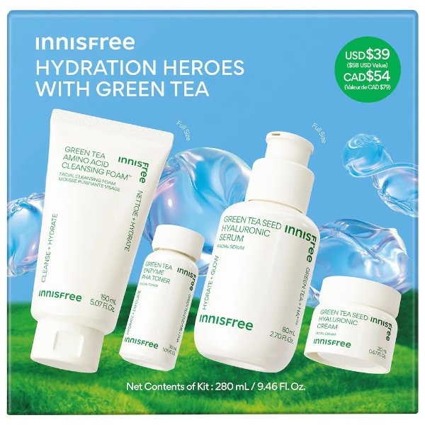 Green Tea Hydration Heroes with Hyaluronic Acid
