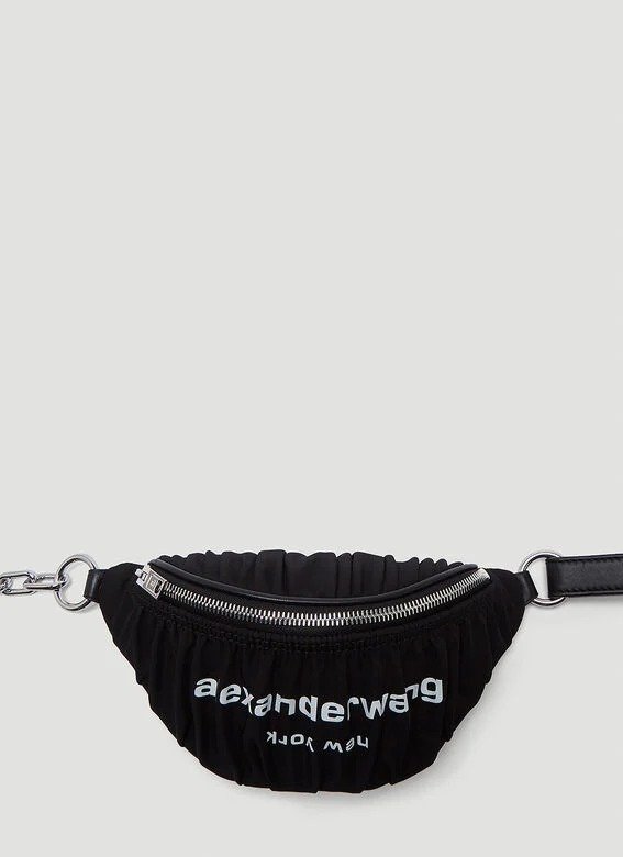 Attica Ruched Belt Bag in Black | LN-CC