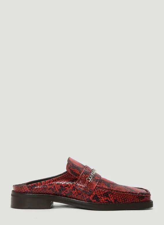 Loafer Embossed Mules in Red