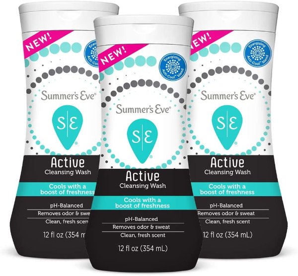 Summer's Eve Active Cooling Feminine Cleansing Wash Eucalyptus, 3 Count