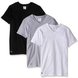 Lacoste 男士V领T恤3件套 两款组合可选码全