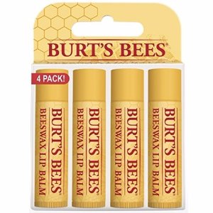 Burt's Bees 100% Natural Moisturizing Lip Balm, Beeswax, 4 Tubes in Blister Box