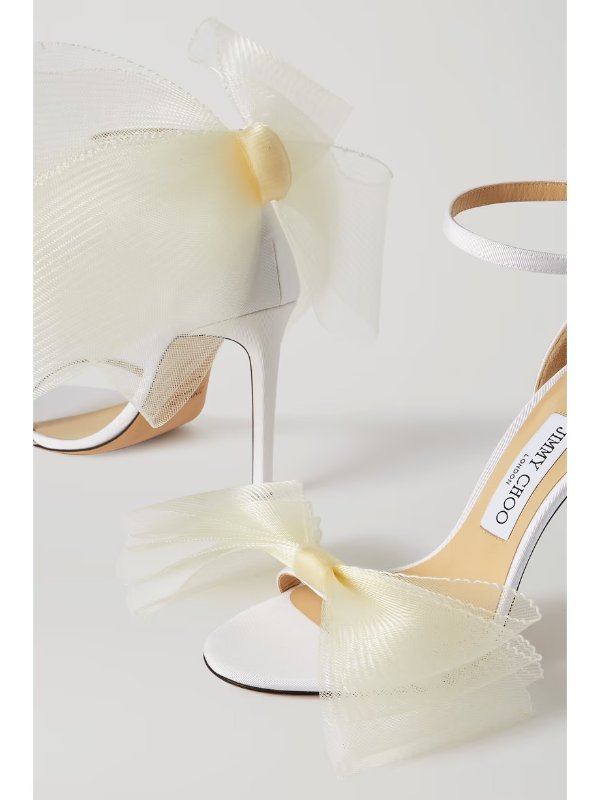 Aveline 100 bow-embellished grosgrain sandals