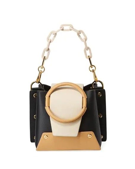 Delila Mini Colorblock Leather Ring Bucket Bag