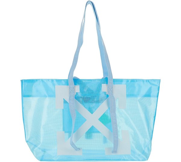 Light Blue Transparent Arrow Print Tote Bag