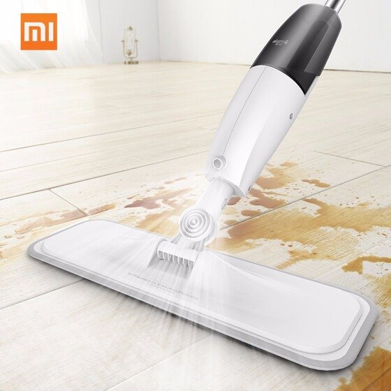 Xiaomi Mijia Smart Deerma Water Spray Mop Sweeper 1.2m Rod Carbon fiber dust cloth 360 Rotating Cleaning