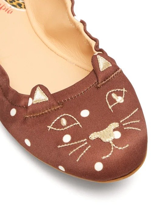 Kitty cat face-embroidered pumps | Charlotte Olympia | MATCHESFASHION US