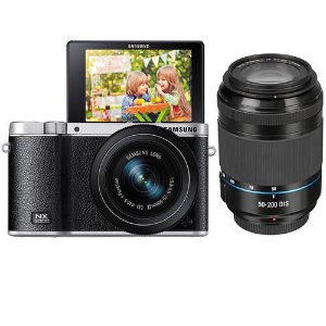 Samsung NX3000 Mirrorless Digital Camera with 20-50mm and 50-200mm 2 lens Kit (Black)