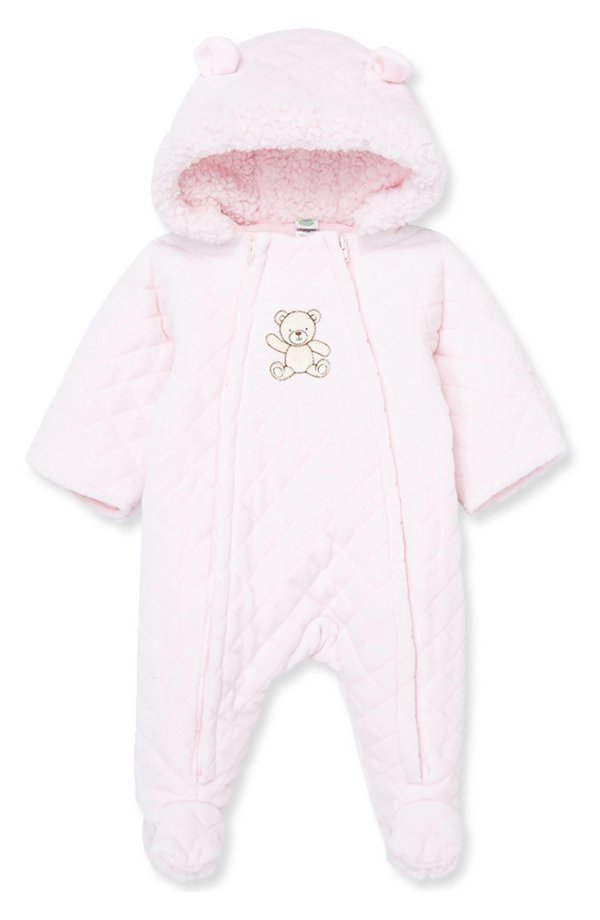 Quilted Bear Hooded Footie