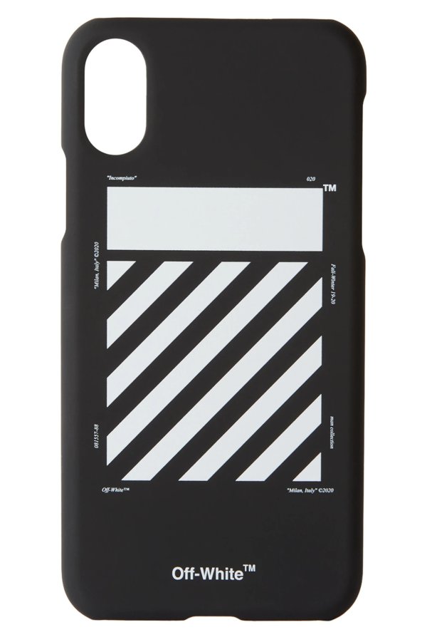 黑色 & 白色斜角 iPhone X 手机壳