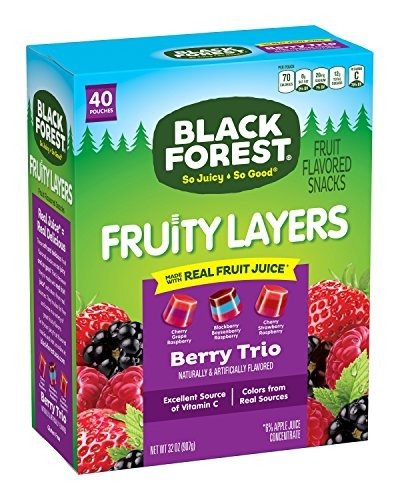 Triple Layer Fruit Snacks, Berry Collision, 0.8 Ounce Bag, Pack of 40
