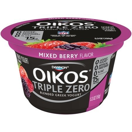 Dannon Oikos Fat-Free Triple Zero Mixed Berry Greek Yogurt, 5.3 Oz.