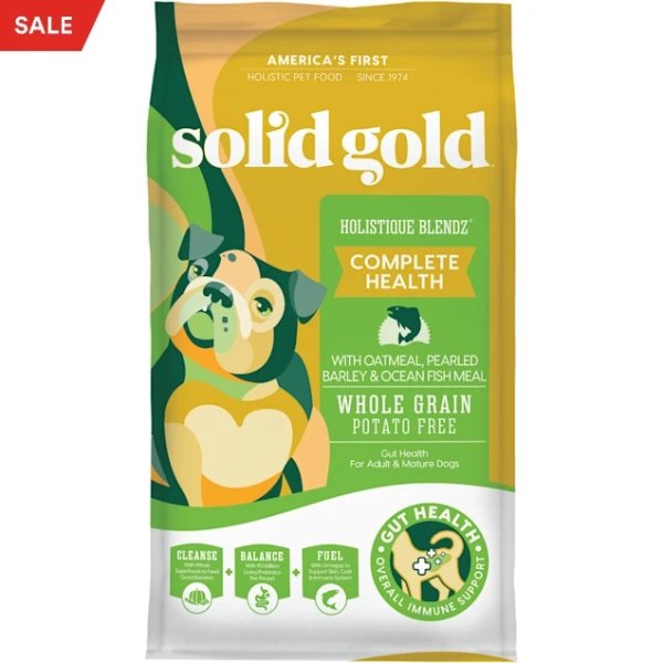 Solid Gold Holistique Blendz Oatmeal, Pearled Barley & Ocean Fish Meal Holistic Potato Free Dry Adult Dog Food, 4 lbs. | Petco
