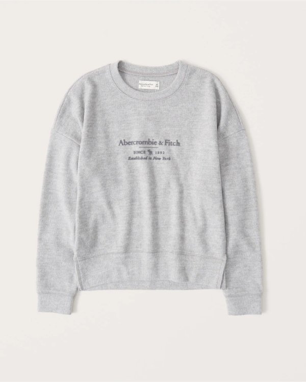Women's Long-Sleeve Cozy Logo Tee | Women's Up to 30% Off Select Styles | Abercrombie.com
