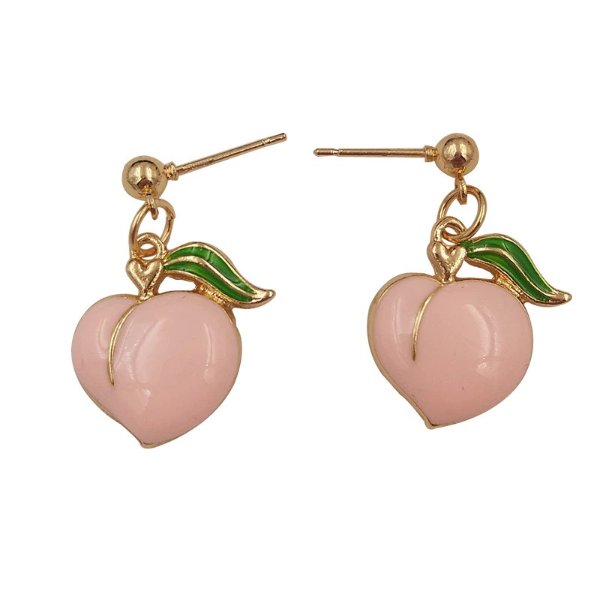 US $1.16 30% OFF|Earrings for women Fashion new peach stud earrings contracted joker cute girl peach female stud earrings fine jewelry DIY|Stud Earrings| | - AliExpress