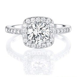 MDFUN 18K White Gold Plated Cubic Zirconia