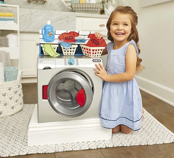 First Washer Dryer - Realistic Pretend Play Appliance for Kids, Interactive Toy Washing Machine with 11 Laundry Accessories, Unique Toy, Ages 2+