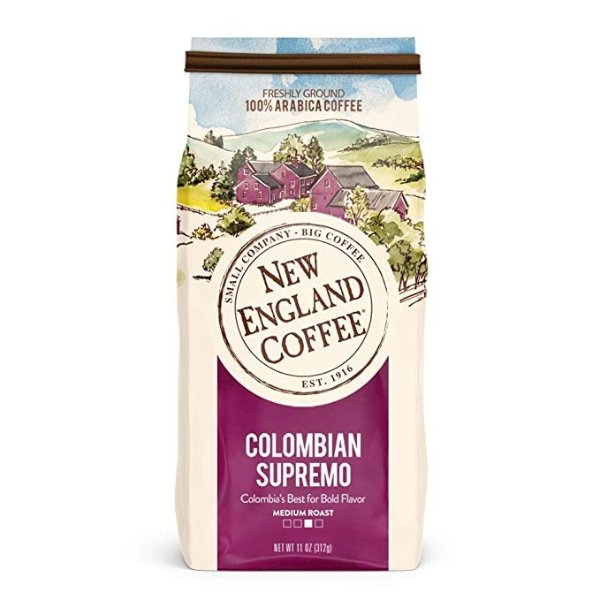 中焙哥伦比亚高级咖啡粉 11oz