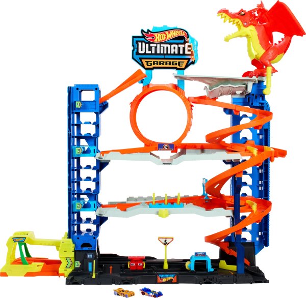City Ultimate Garage Playset with 2 Die-Cast Cars, Toy Storage for 50+ Cars